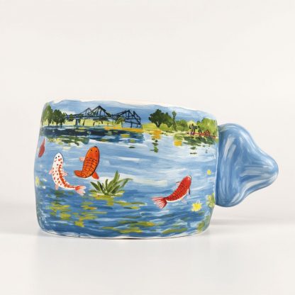 Koi Pond Dreams: Hand-Painted Ceramic Mug