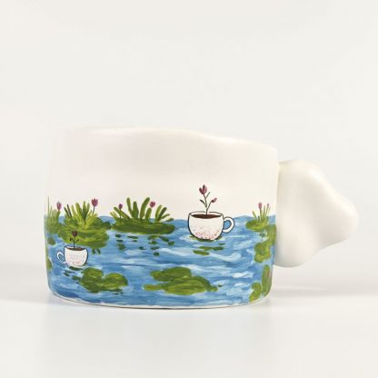 Lilypad Latte: Hand-Painted Ceramic Mug