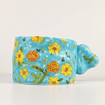 Bloom & Brew: Hand-Painted Floral Ceramic Mug