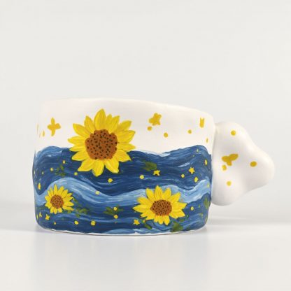 Sunflower Serenade: Hand-Painted Ceramic Mug