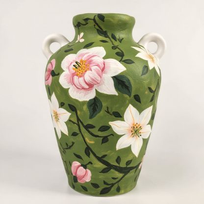 Bloom & Brush: Handmade Floral Vase - A Touch of Custom Art