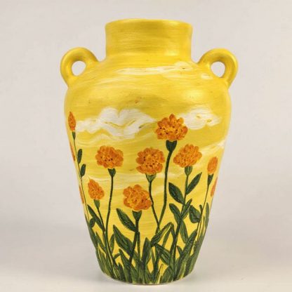 Bloom & Brush: Handmade Floral Vase - A Touch of Custom Art