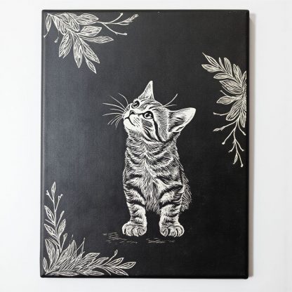 Silver Lining Kitty Ceramic Panel