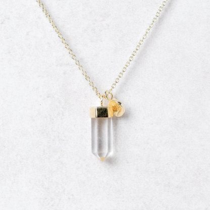 Delicate Clear Quartz Crystal Point Necklace