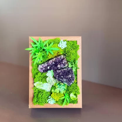 Amethyst Serenity Shadow Box -Relaxing Desk Decor Preserved Botanicals, Spiritual Gift for Women, Zen Crystal Wood Frame for Home & Office - Image 10