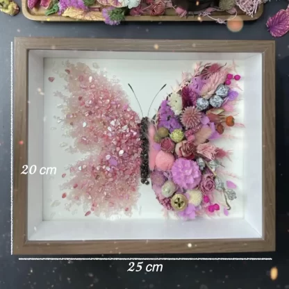 Butterfly Crystal Art | Shattered Gemstones & Preserved Flowers | Boho Home Decor | Unique Gift for Wedding/Birthday with healingcrystal - Image 4