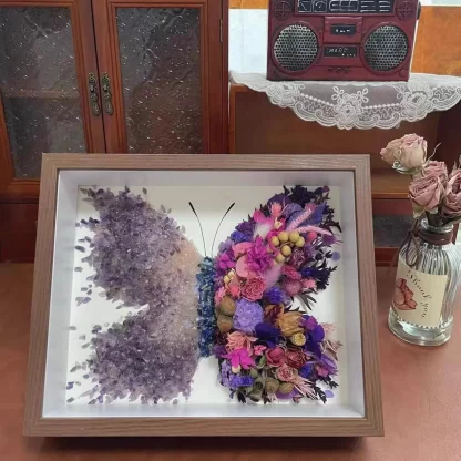 Butterfly Crystal Art | Shattered Gemstones & Preserved Flowers | Boho Home Decor | Unique Gift for Wedding/Birthday with healingcrystal - Image 6
