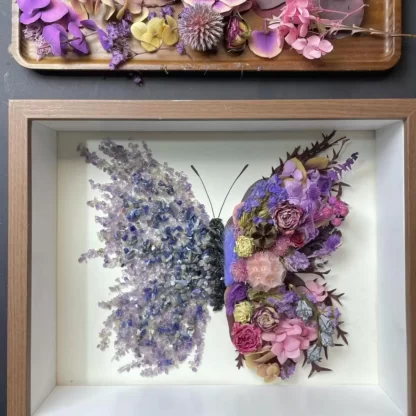 Butterfly Crystal Art | Shattered Gemstones & Preserved Flowers | Boho Home Decor | Unique Gift for Wedding/Birthday with healingcrystal - Image 9