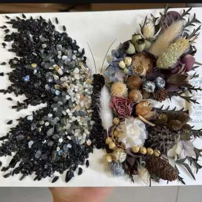 Butterfly Crystal Art | Shattered Gemstones & Preserved Flowers | Boho Home Decor | Unique Gift for Wedding/Birthday with healingcrystal - Image 10